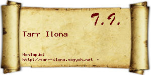 Tarr Ilona névjegykártya